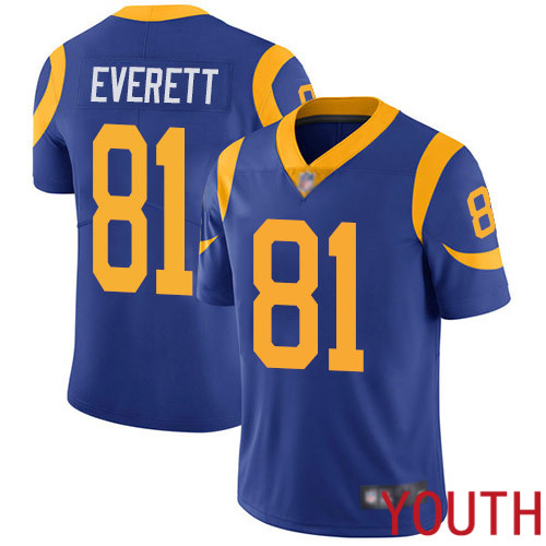 Los Angeles Rams Limited Royal Blue Youth Gerald Everett Alternate Jersey NFL Football 81 Vapor Untouchable
